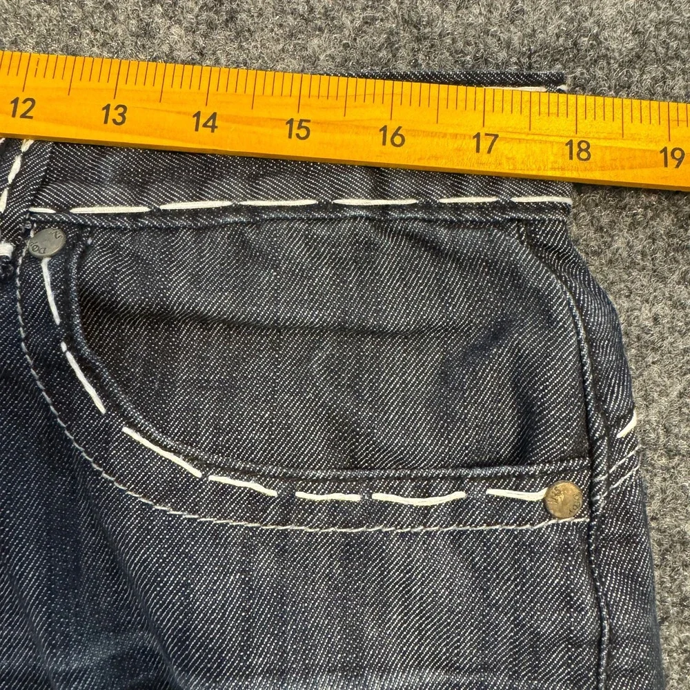 D Coy JNS Men Sz 36x31 Y2K Skater Gray Denim Jean Heavy White Stitching